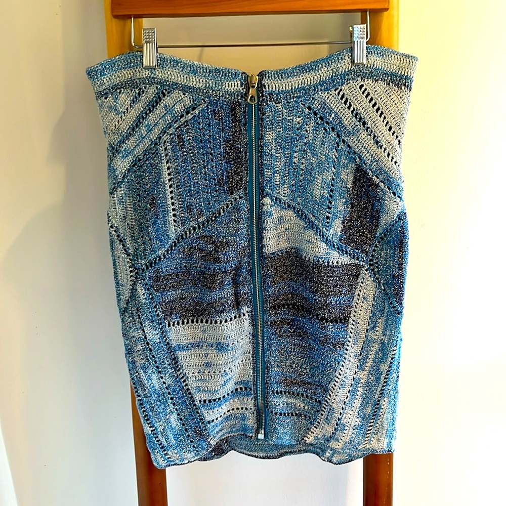 Rag and Bone crochet zipper back skirt L